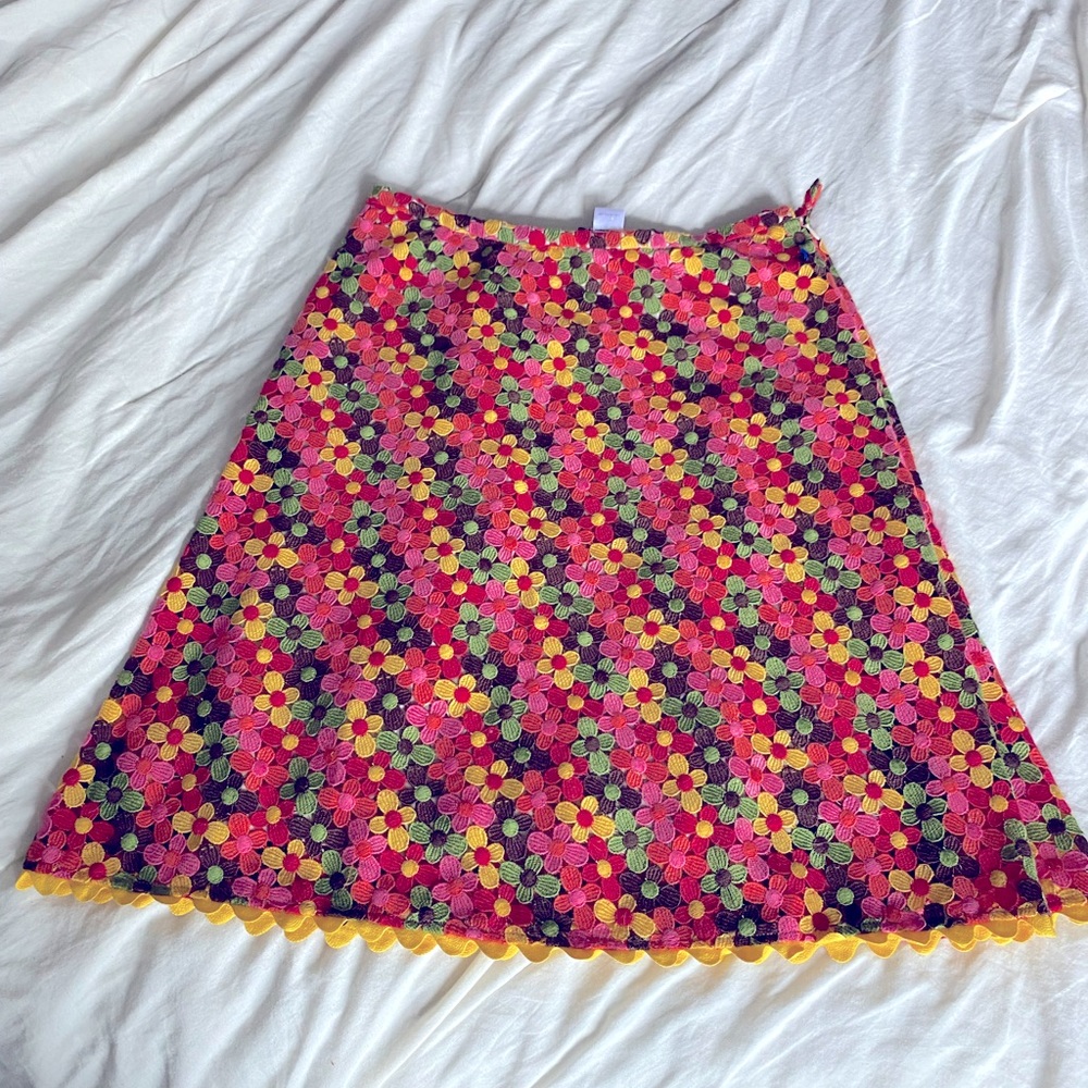 Sara Jane Vintage Embroidered Floral 70s Inspired Skirt